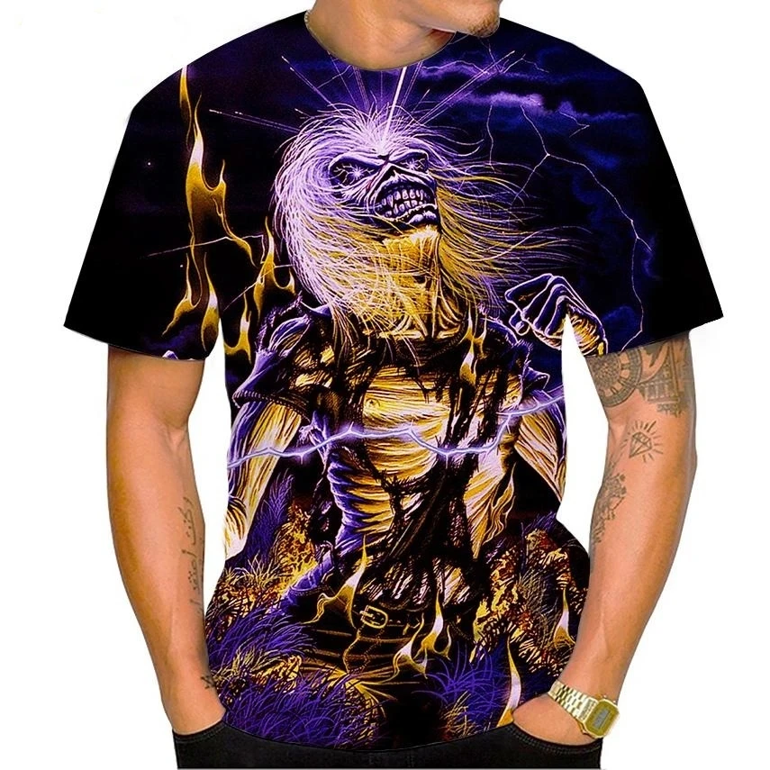 Streetwear Brand T Shirt - Men's Fashion Skull Print T-Shirt Trendy