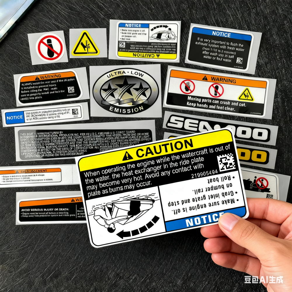 Streetwear Brand Stickers - For BRP Sea-doo Spark-300 Warning Sticker