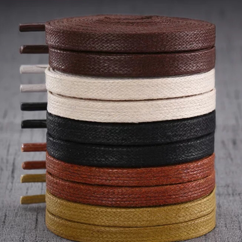 Travis Scott Lace - 1Pair NEW Waxed Flat Shoelaces Leather