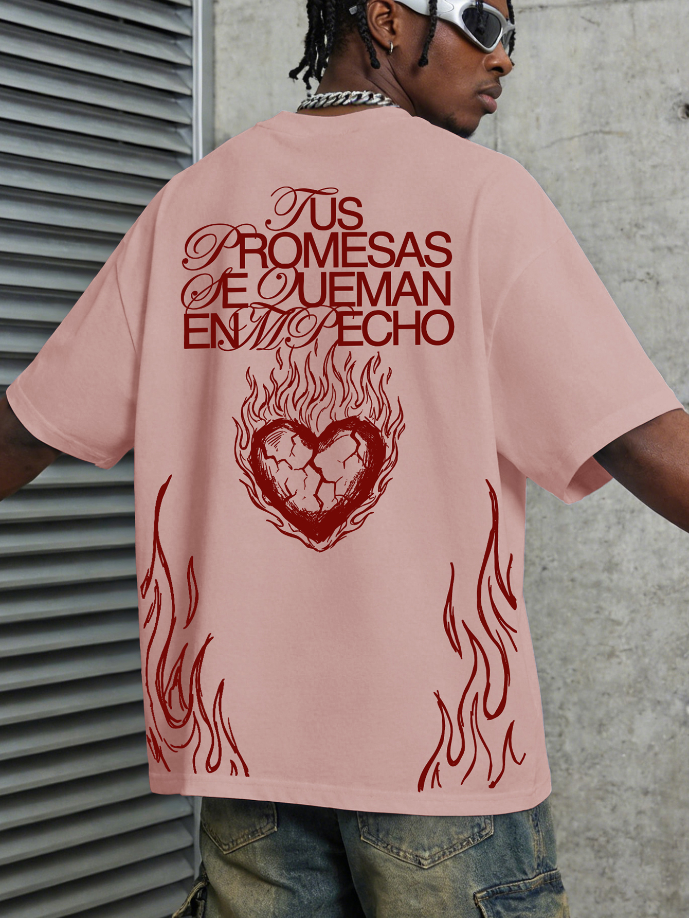 Men's Oversized Gothic Streetw - Streetwear Brand Heart avaliação e preço