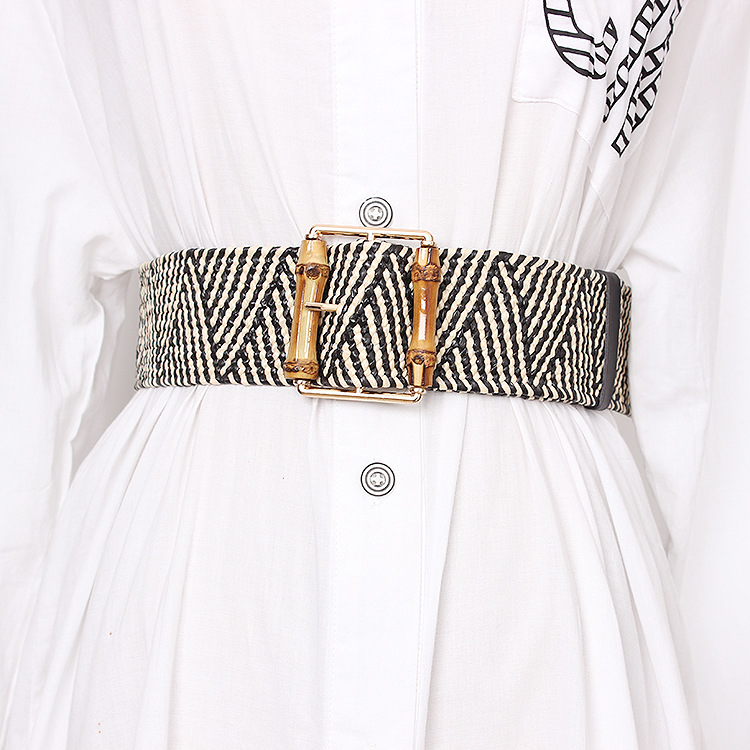 New Elastic Weaving Women's Be - Off White Belt avaliação e preço