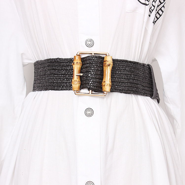 New Elastic Weaving Women's Be - Off White Belt avaliação e preço