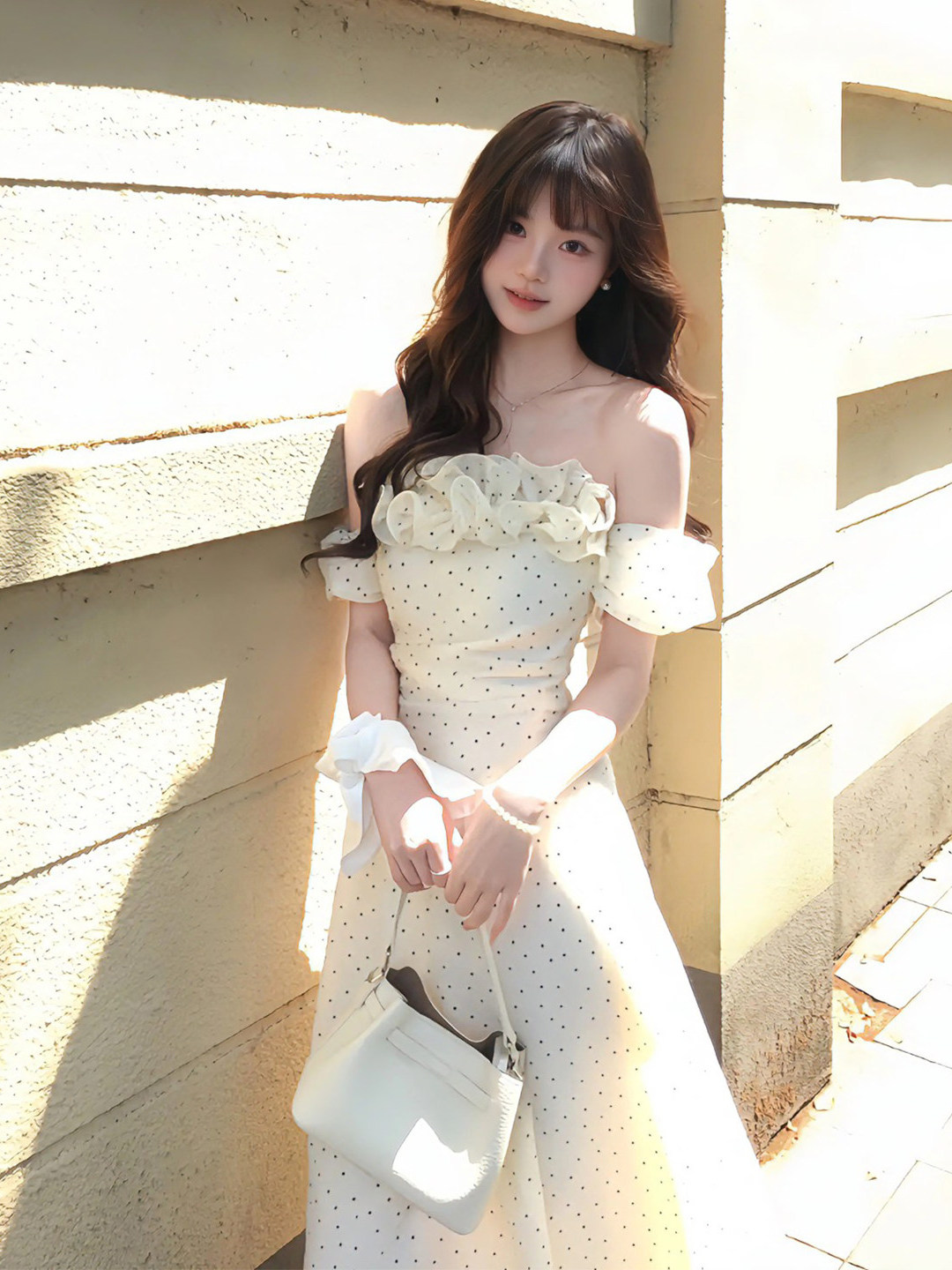 French Style Off-Shoulder Long - Off White Belt avaliação e preço