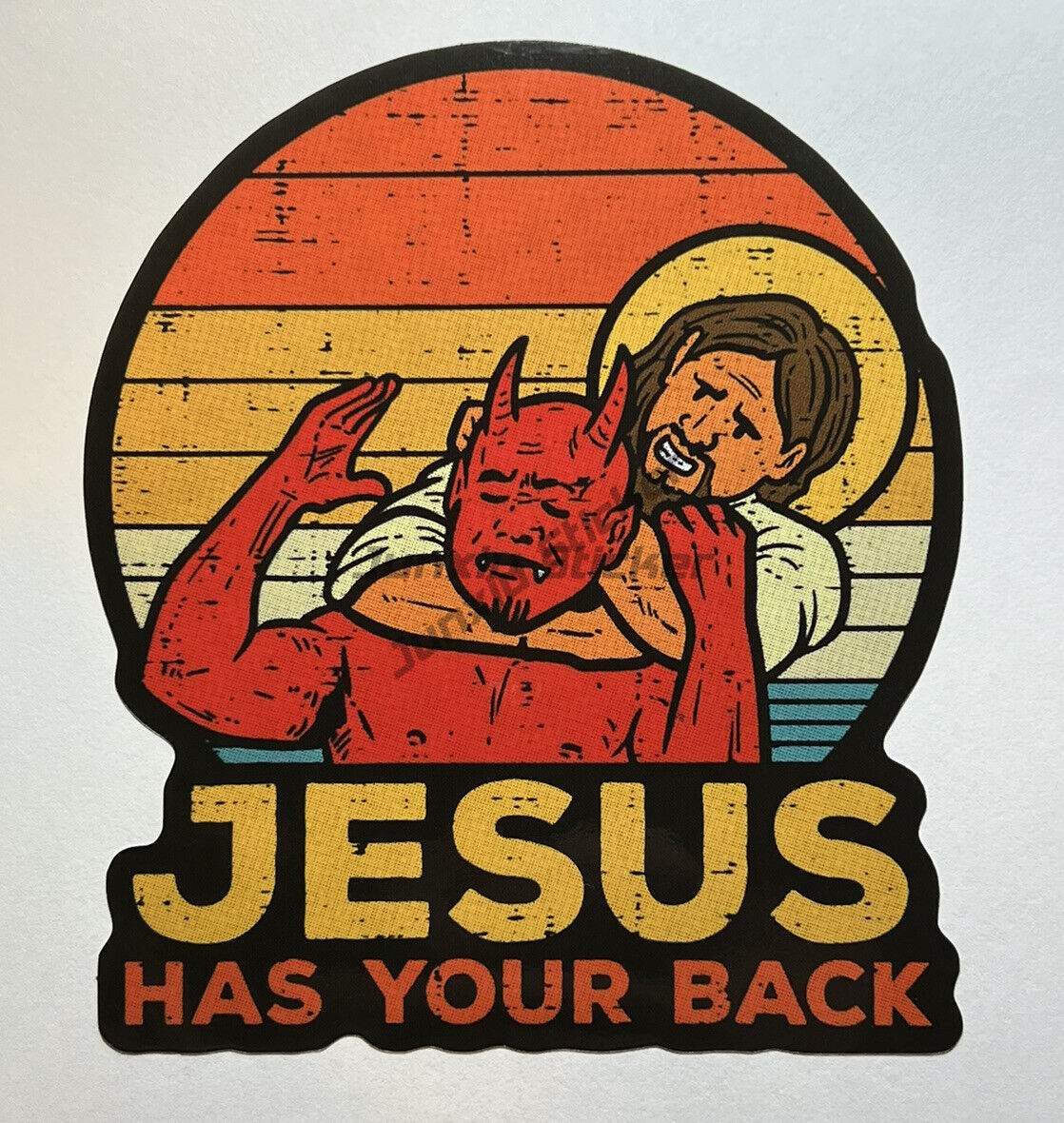 Jesus Has Your Back Jiujitsu M - Streetwear Brand Stickers avaliação e preço