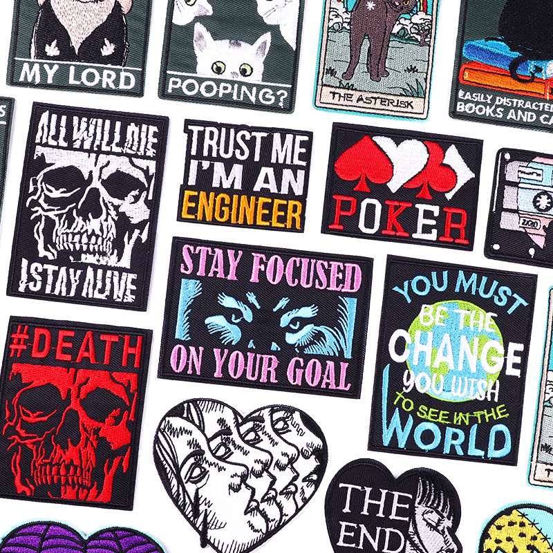 Personality Punk/Letter Embroi - Streetwear Brand Stickers avaliação e preço