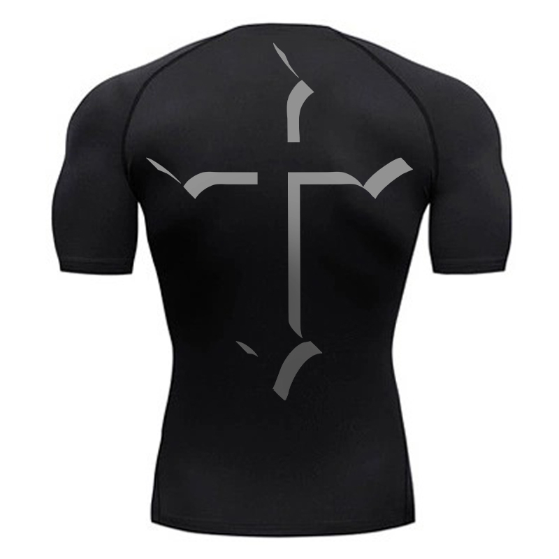 Cross Print Compression Shirt  - Streetwear Brand T Shirt avaliação e preço