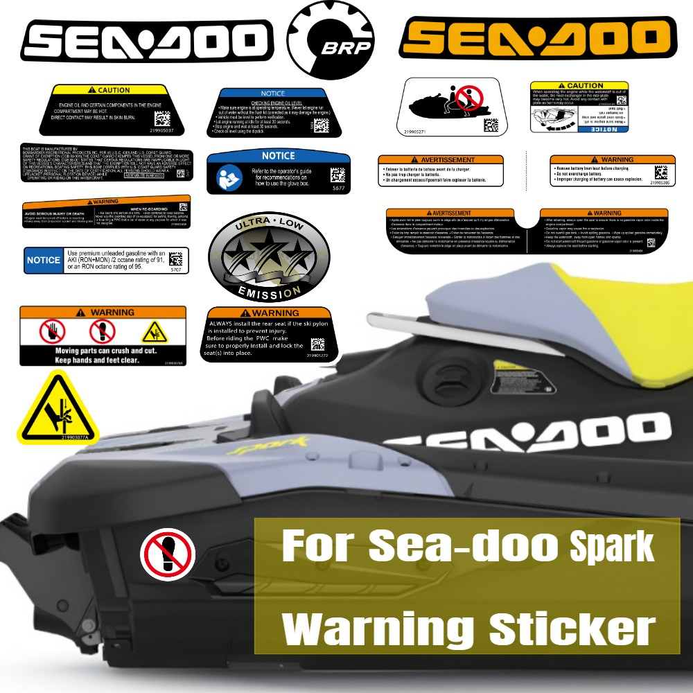 For BRP Sea-doo Spark-300 Warn - Streetwear Brand Stickers avaliação e preço
