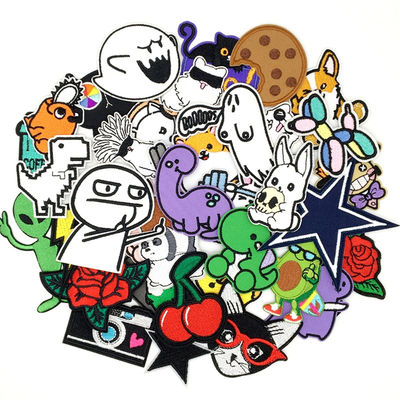 10/15pcs Amine Patches Lot Emb - Streetwear Brand Stickers avaliação e preço
