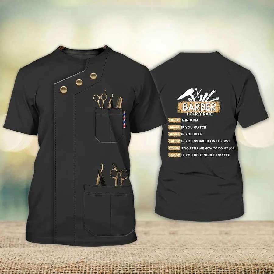 Fashion New Customized Barber  - Streetwear Brand T Shirt avaliação e preço