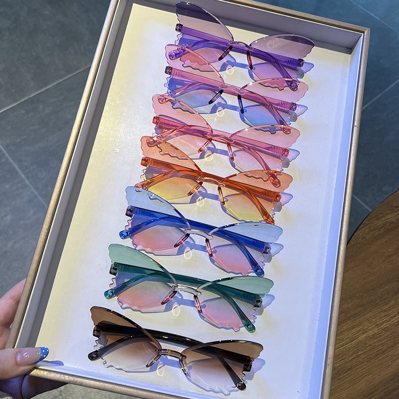 Vintage Rimless Butterfly Shap - Streetwear Brand With Butterfly avaliação e preço