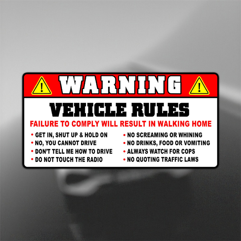 Funny Vehicle Safety Warning C - Streetwear Brand Stickers avaliação e preço
