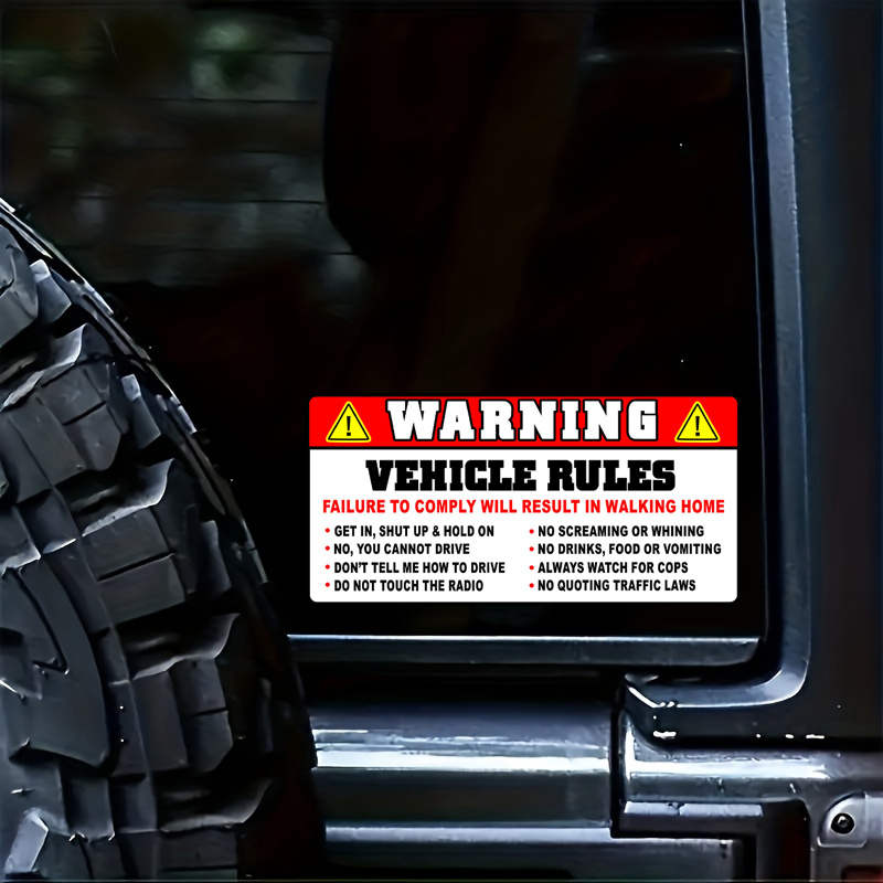 Funny Vehicle Safety Warning C - Streetwear Brand Stickers avaliação e preço