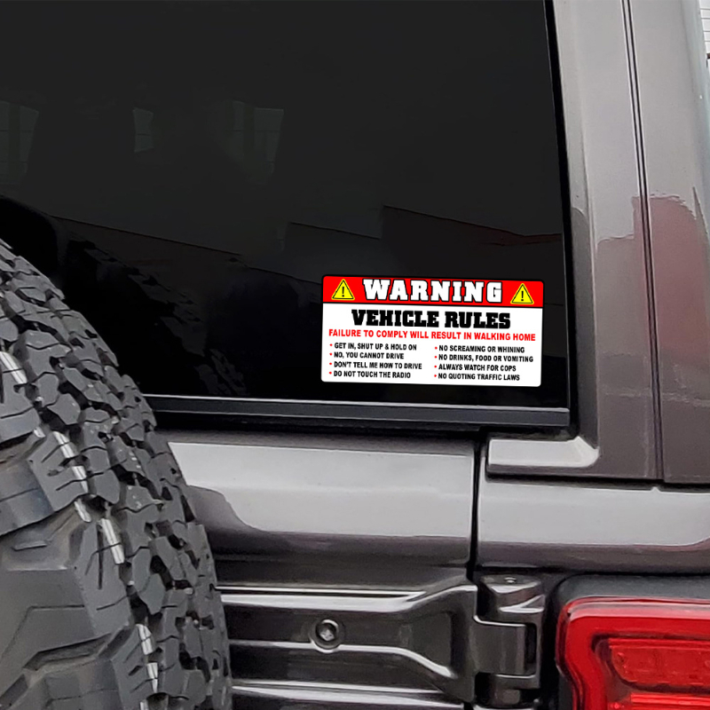 Funny Vehicle Safety Warning C - Streetwear Brand Stickers avaliação e preço