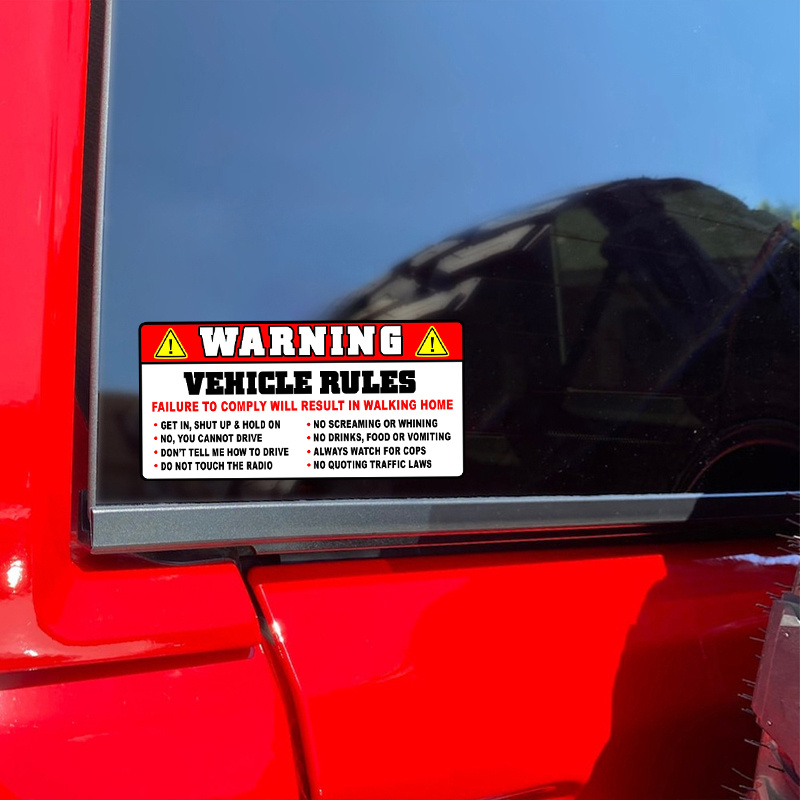 Funny Vehicle Safety Warning C - Streetwear Brand Stickers avaliação e preço