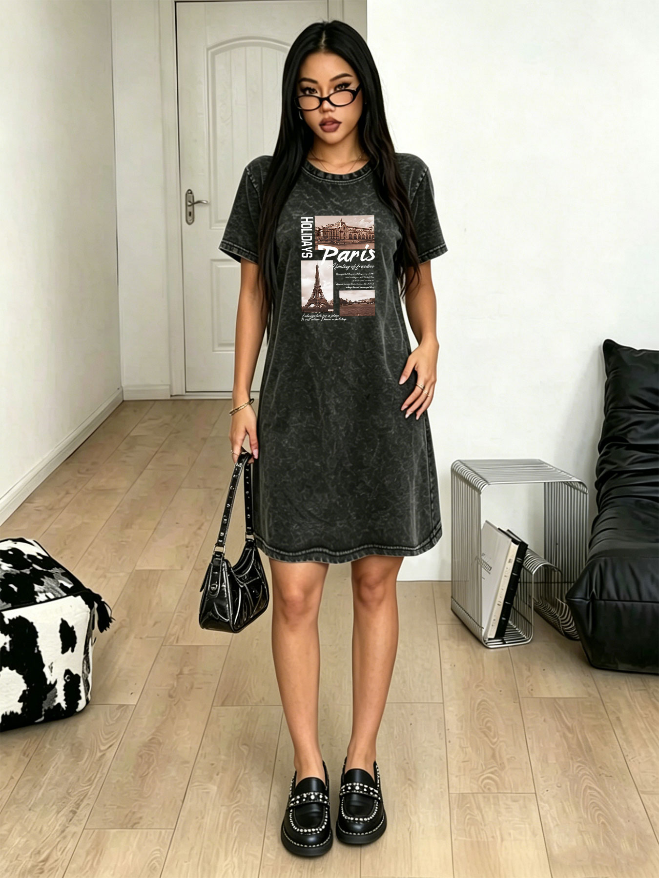 Women's washed vintage T-shirt - Streetwear Brand In Paris avaliação e preço