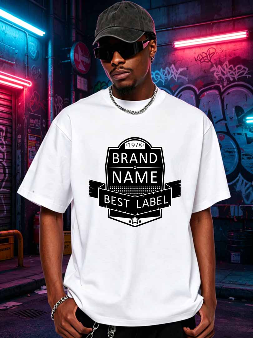 Men Retro Brand Name Graphic T - Streetwear Brand Name avaliação e preço