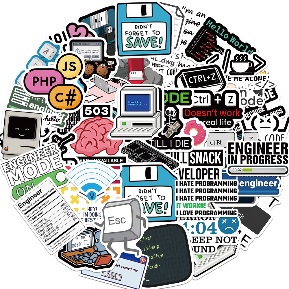 10/30/50pcs Programming Sticke - Streetwear Brand Stickers avaliação e preço