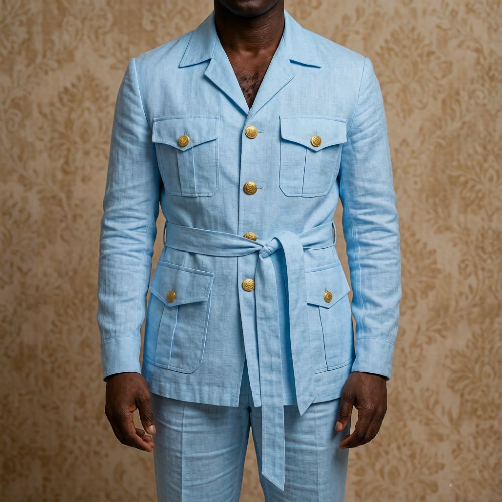 Mens Off White Linen Safari Su - Off White Belt avaliação e preço