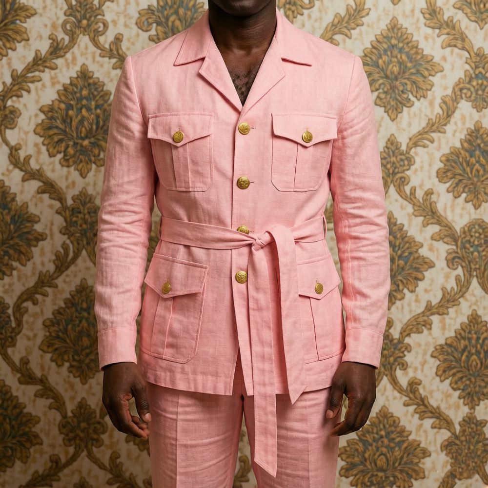Mens Off White Linen Safari Su - Off White Belt avaliação e preço